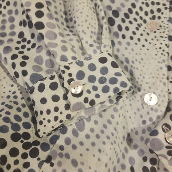 Blue on blue Polka Dot Blouse - Picture 4 of 4